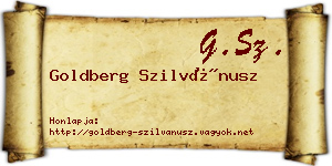 Goldberg Szilvánusz névjegykártya